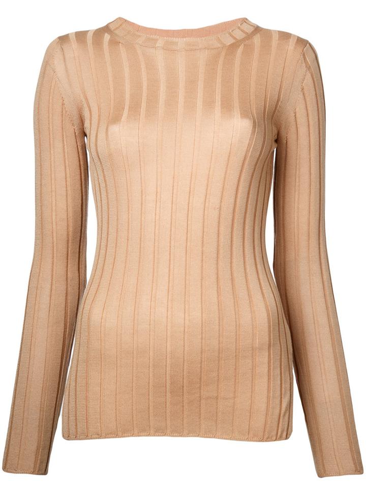 Cityshop Ribbed Jumper, Women's, Brown, Wool/tencel