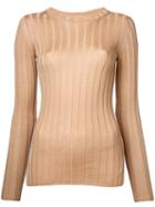 Cityshop Ribbed Jumper, Women's, Brown, Wool/tencel
