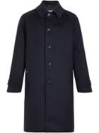 Mackintosh Navy Wool & Cashmere Overcoat Gm-107f - Blue