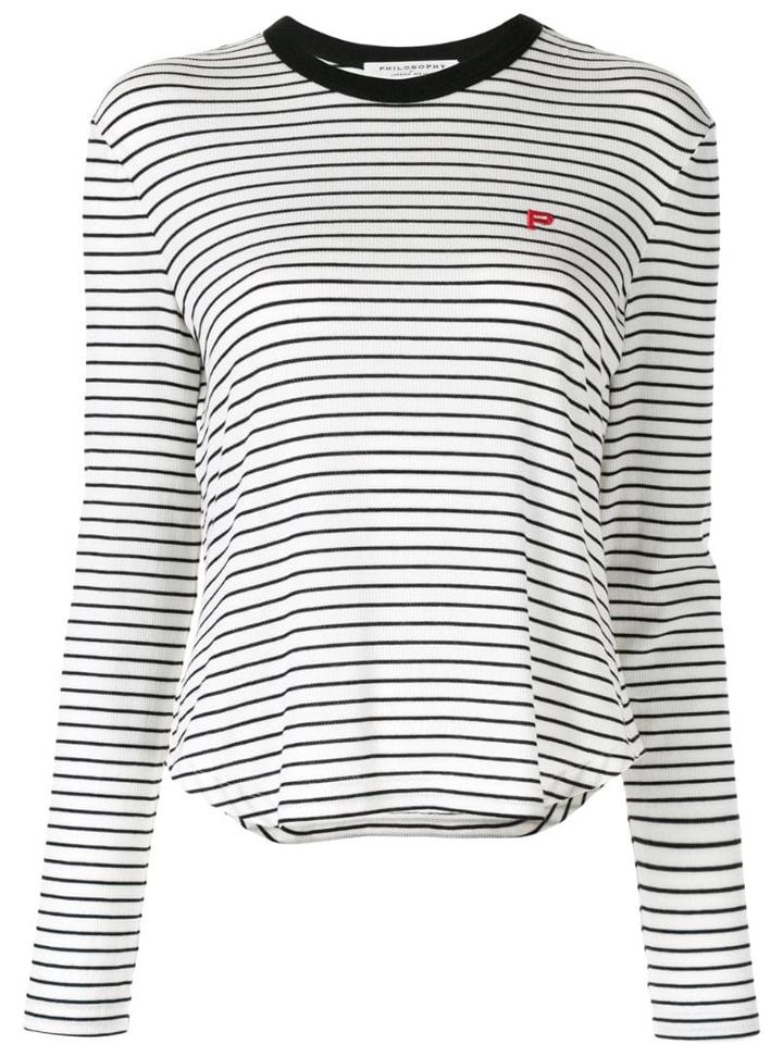 Philosophy Di Lorenzo Serafini Striped Pattern Jumper - White