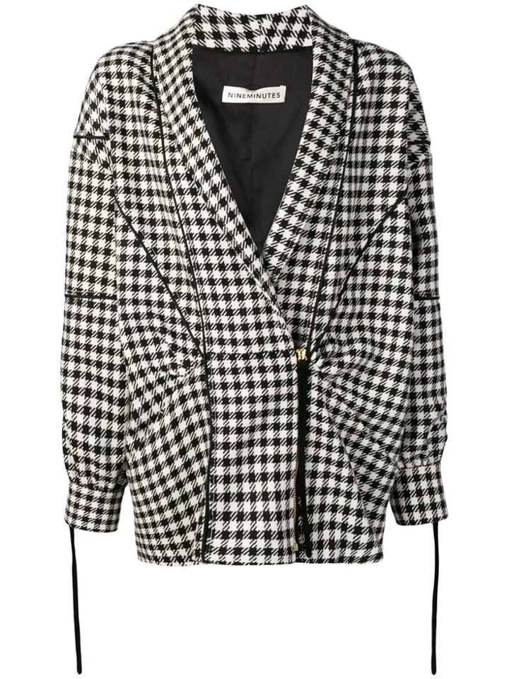 Nineminutes Pied-de-poule Oversized Jacket - Black