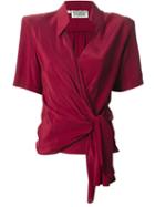 Gianfranco Ferre Vintage Wrap Blouse, Women's, Size: 48, Red