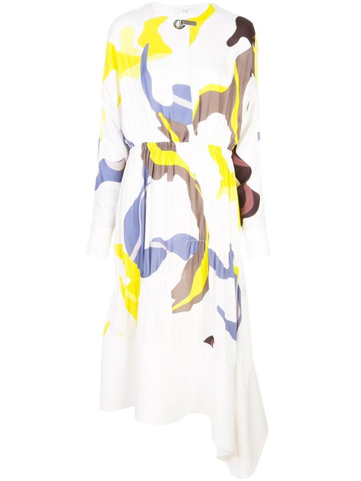 Tibi Ant Farm Print Panel Dress - White