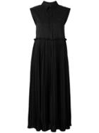 Twin-set Placket Pleated Dress, Women's, Size: 44, Black, Cotton/polyester/spandex/elastane