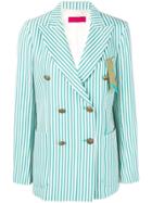 The Gigi Striped Buttoned Jacket - Green