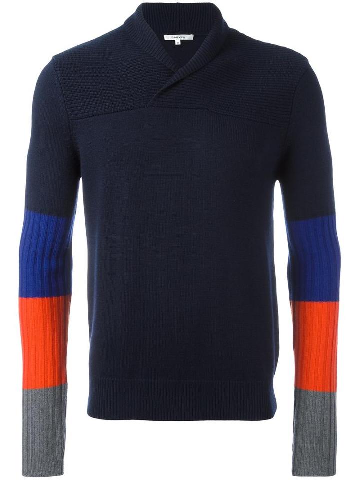 Carven Contrast Sleeve Sweatshirt, Men's, Size: Small, Blue, Wool