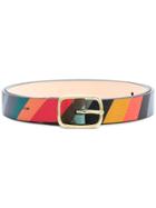 Paul Smith Black Label Striped Buckle Belt - Blue