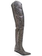 Mm6 Maison Margiela Pythonskin Effect Boots - Grey