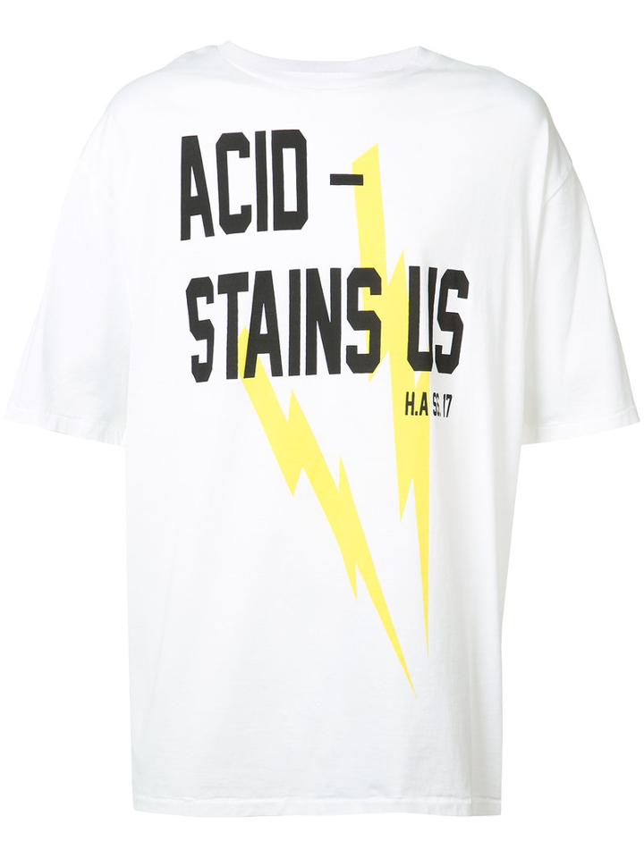 Haider Ackermann - 'acid' Print Boxy T-shirt - Men - Cotton/acetate - L, White, Cotton/acetate