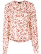 Isabel Marant - Geometric And Floral Print Blouse - Women - Silk/spandex/elastane - 36, Nude/neutrals, Silk/spandex/elastane