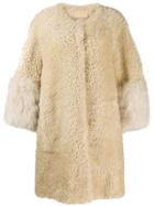 Prada Fur Cuff Teddy Coat - Brown