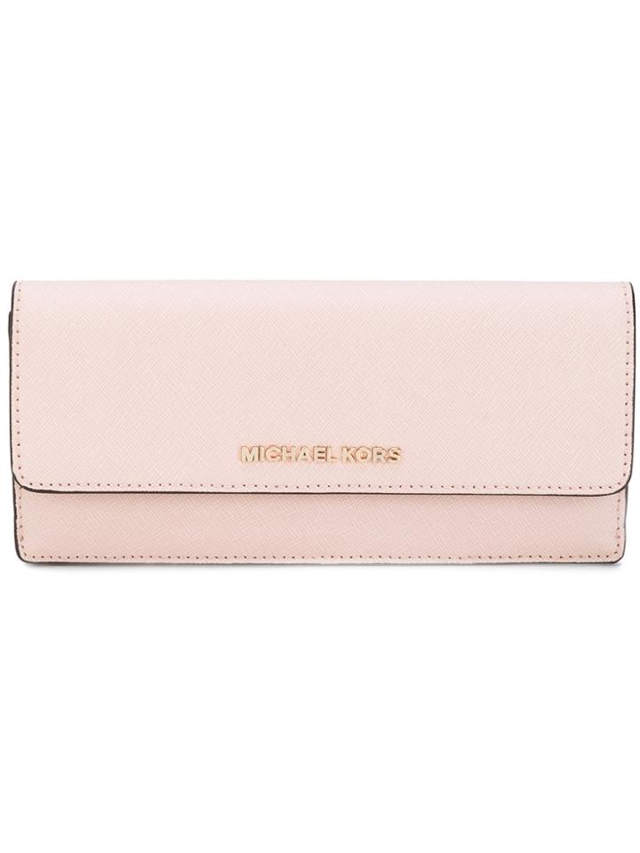 Michael Michael Kors Logo Plaque Continental Wallet - Pink & Purple