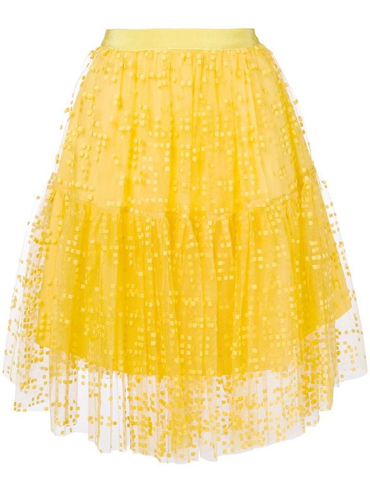 Si-jay Midi Tulle Skirt - Yellow
