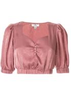 We Are Kindred Frenchie Crepe De Chine Cropped Top - Pink