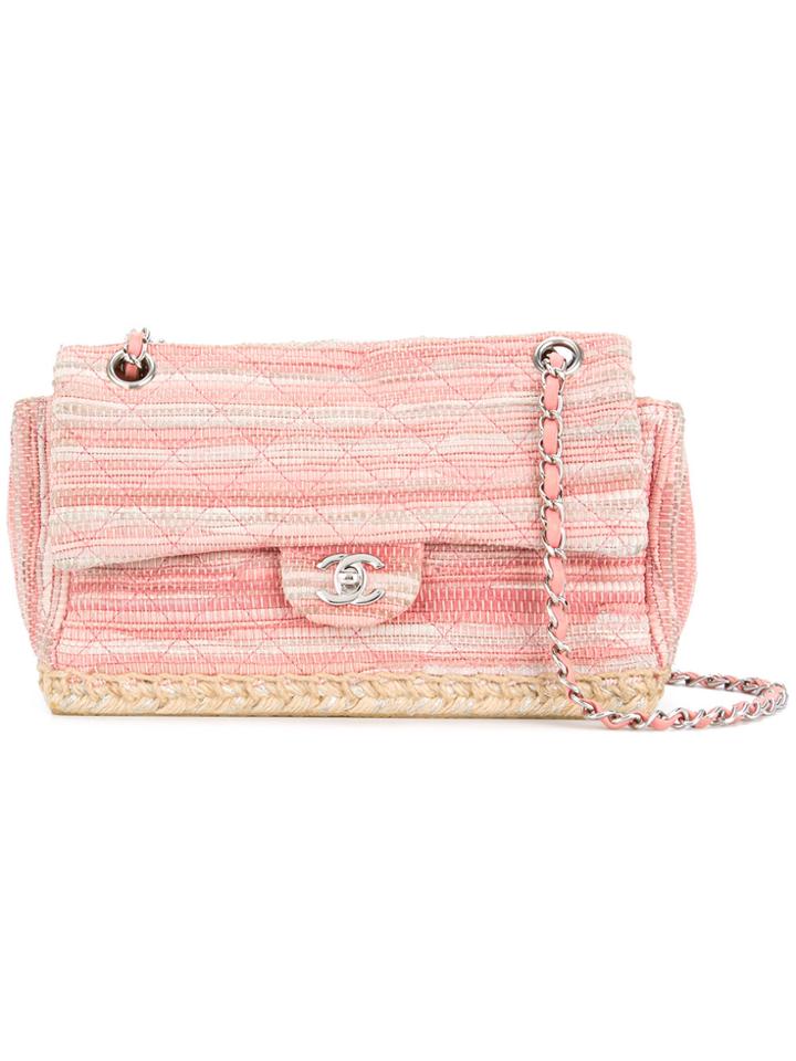 Chanel Vintage Espadrille Chain Shoulder Bag - Pink & Purple