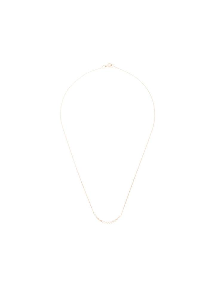 Natalie Marie 14kt Rose Gold Crescent Diamond And Pearl Necklace
