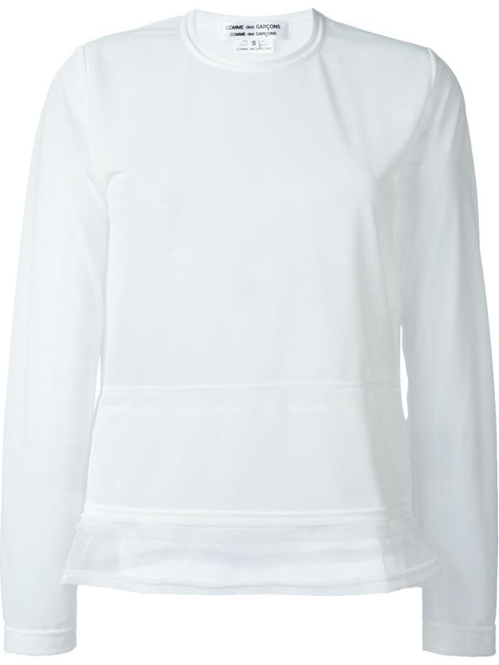 Comme Des Garçons Comme Des Garçons Semi Sheer Panel Trim Detail Long Sleeve T-shirt