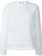 Comme Des Garçons Comme Des Garçons Semi Sheer Panel Trim Detail Long Sleeve T-shirt