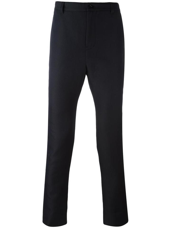 Sacai Frayed Edge Trousers, Men's, Size: 2, Blue, Nylon/polyester/cupro/wool