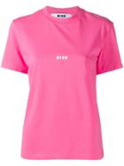 Msgm Micro Logo Print T-shirt - Pink