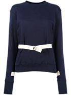 J.w.anderson Belted Sweatshirt, Women's, Size: Medium, Blue, Cotton