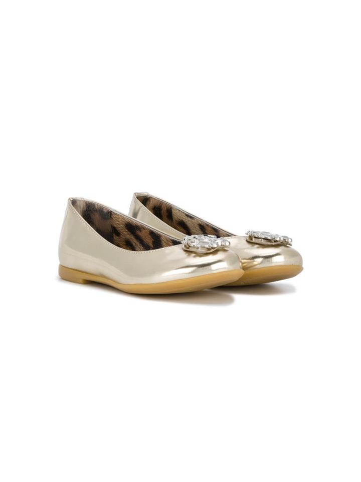 Roberto Cavalli Junior Teen Logo Plaque Ballerians - Metallic