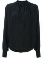 Joseph Half-button Blouse, Women's, Size: 40, Black, Silk