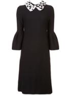 Carolina Herrera Fur Collar Dress - Black