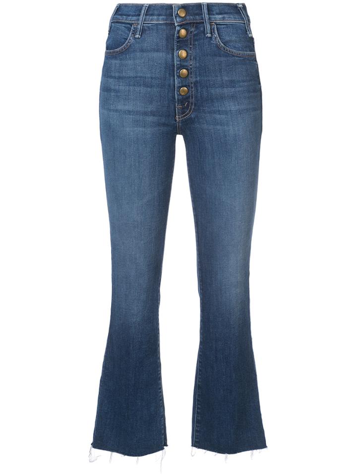 Mother Multiple Buttons Cropped Jeans - Blue