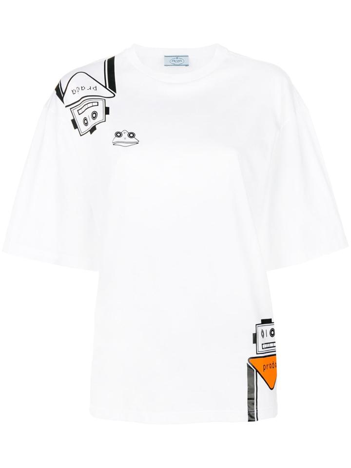 Prada Robot Print T-shirt - White