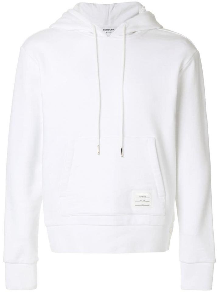 Thom Browne Center-back Stripe Jersey Hoodie - White