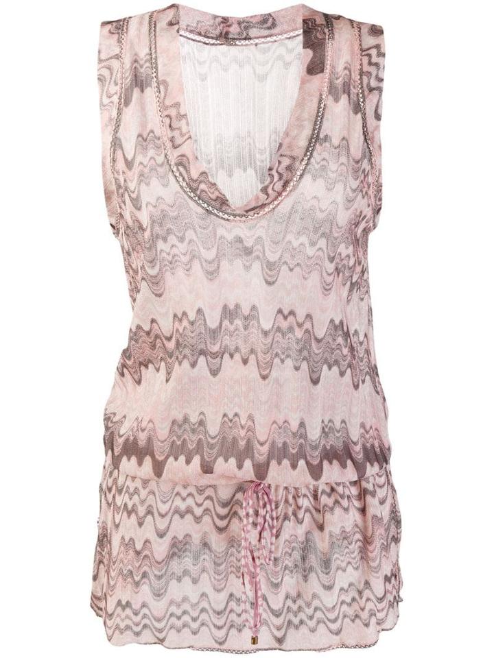 Missoni Pre-owned 1990s Wave Print Drawstring Tank - Neutrals