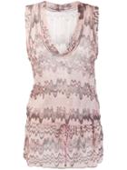 Missoni Pre-owned 1990s Wave Print Drawstring Tank - Neutrals