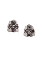 Chanel Vintage Gripoix Button Clip-on Earrings - Grey