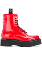 R13 Platform Ankle Boots - Red