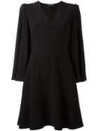Alexander Mcqueen Flared Cape Dress, Women's, Size: 38, Black, Viscose/acetate/silk