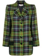 Yves Saint Laurent Vintage 1980's Plaid Buttoned Jacket - Green
