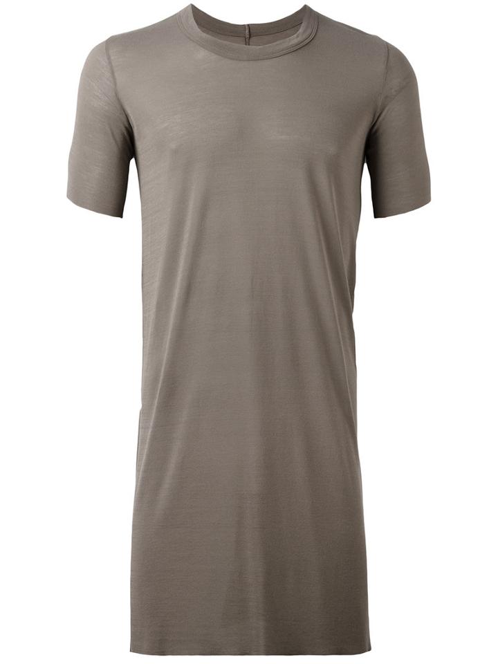 Rick Owens Long Length T-shirt, Men's, Size: Large, Green, Silk/viscose