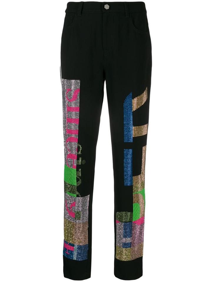 Iceberg Rhinestone Detail Trousers - Black