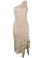 Just Cavalli Fitted One-shoulder Dress - Gold
