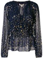 Michael Michael Kors Printed Flated Loose Blouse - Blue