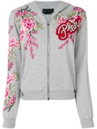 Philipp Plein Rose Zipped Hoodie - Grey