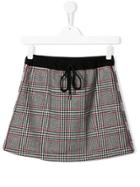 Gaelle Paris Kids Tartan Print Side Stripe Skirt - Black