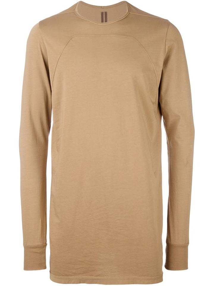 Rick Owens Drkshdw Long Sweatshirt, Men's, Size: Medium, Brown, Cotton
