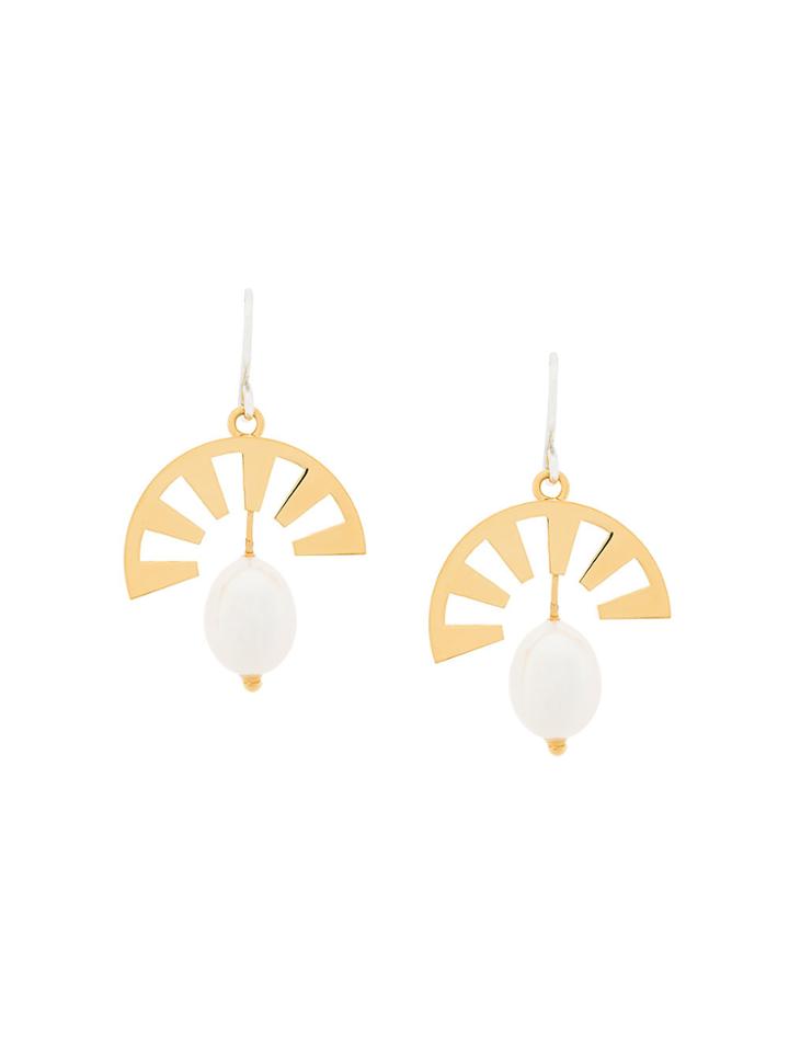 Wouters & Hendrix Technofossils Pearl Earrings - Metallic