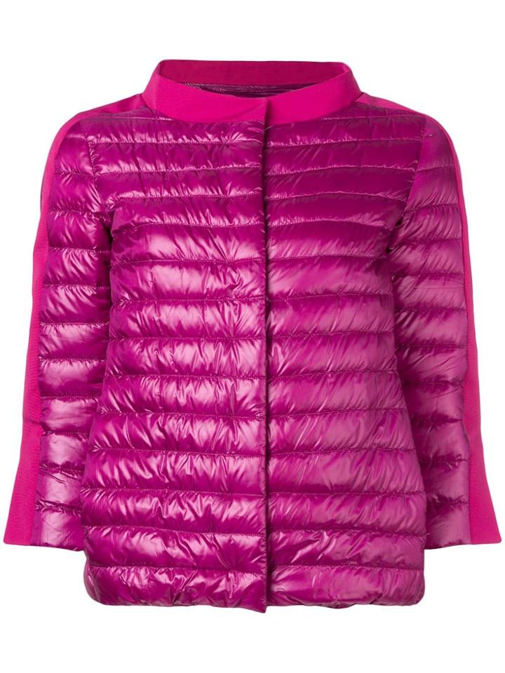 Herno 3/4 Sleeves Puffer Jacket - Purple