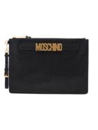 Moschino Logo Plaque Clutch - Black