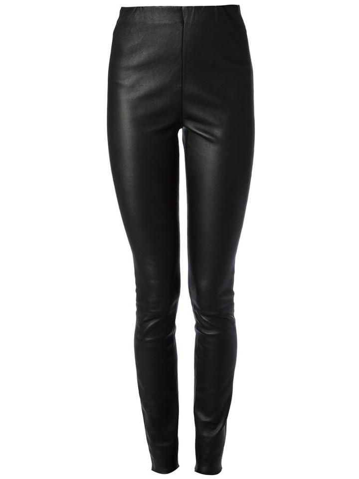 By Malene Birger 'elenaso' Skinny Trousers, Women's, Size: 40, Black, Leather