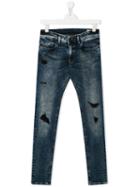 Diesel Kids Teen Sleenker-j-n Distressed Jeans - Blue