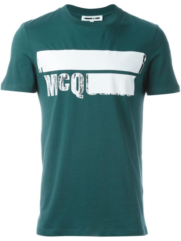 Mcq Alexander Mcqueen Stripe Logo Print T-shirt